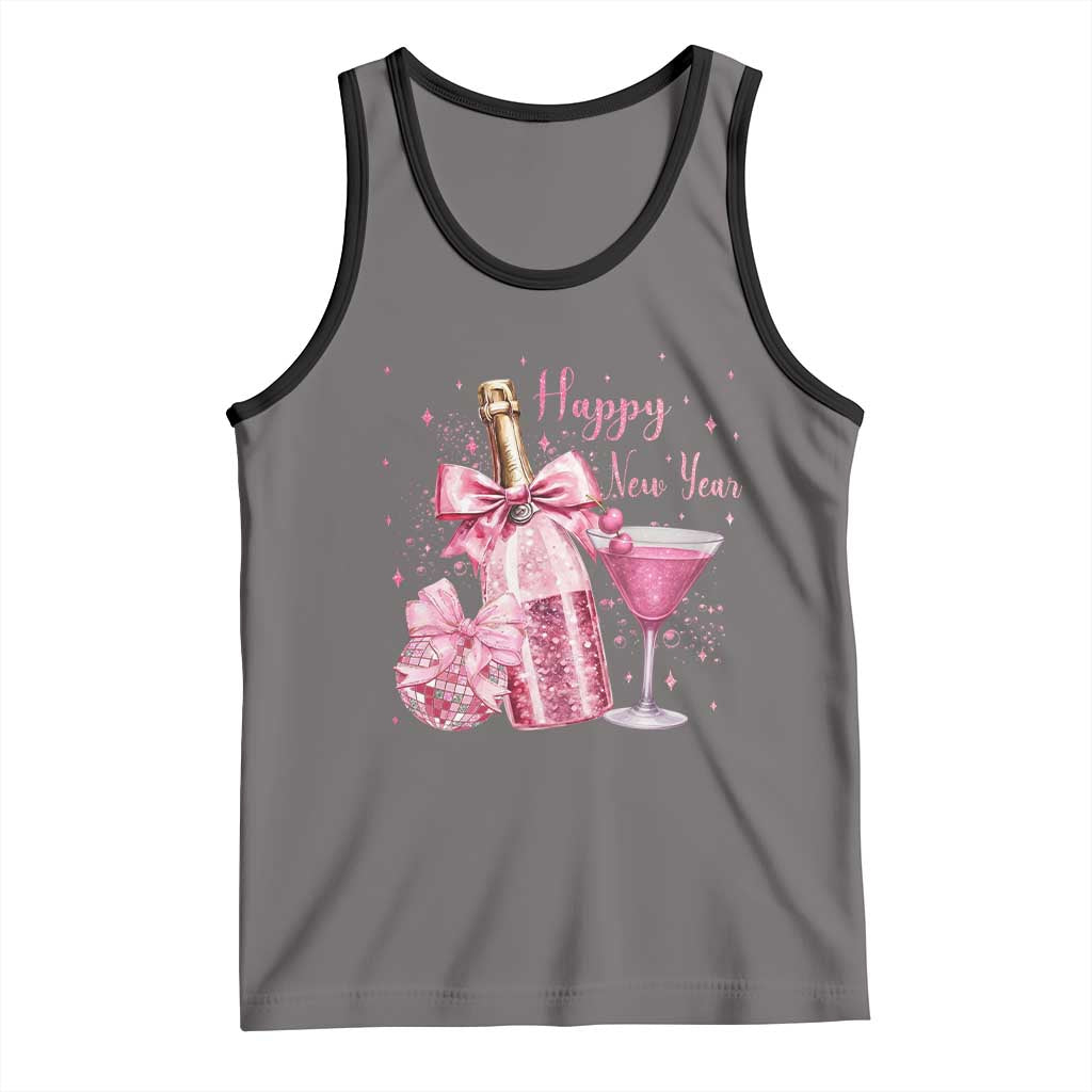 Happy New Year 2026 New Years Eve Party Tank Top Pink Cocktail Disco Ball - Wonder Print Shop