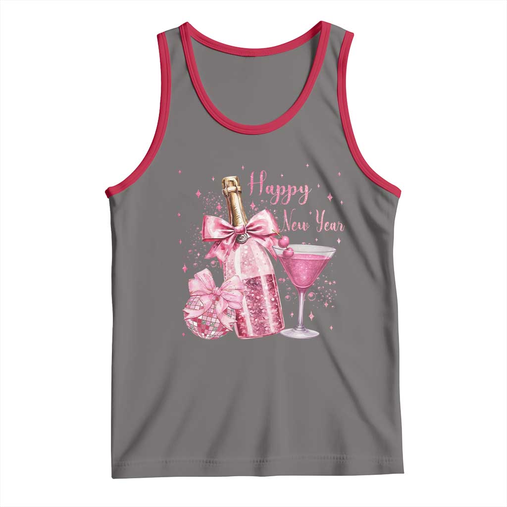 Happy New Year 2026 New Years Eve Party Tank Top Pink Cocktail Disco Ball - Wonder Print Shop