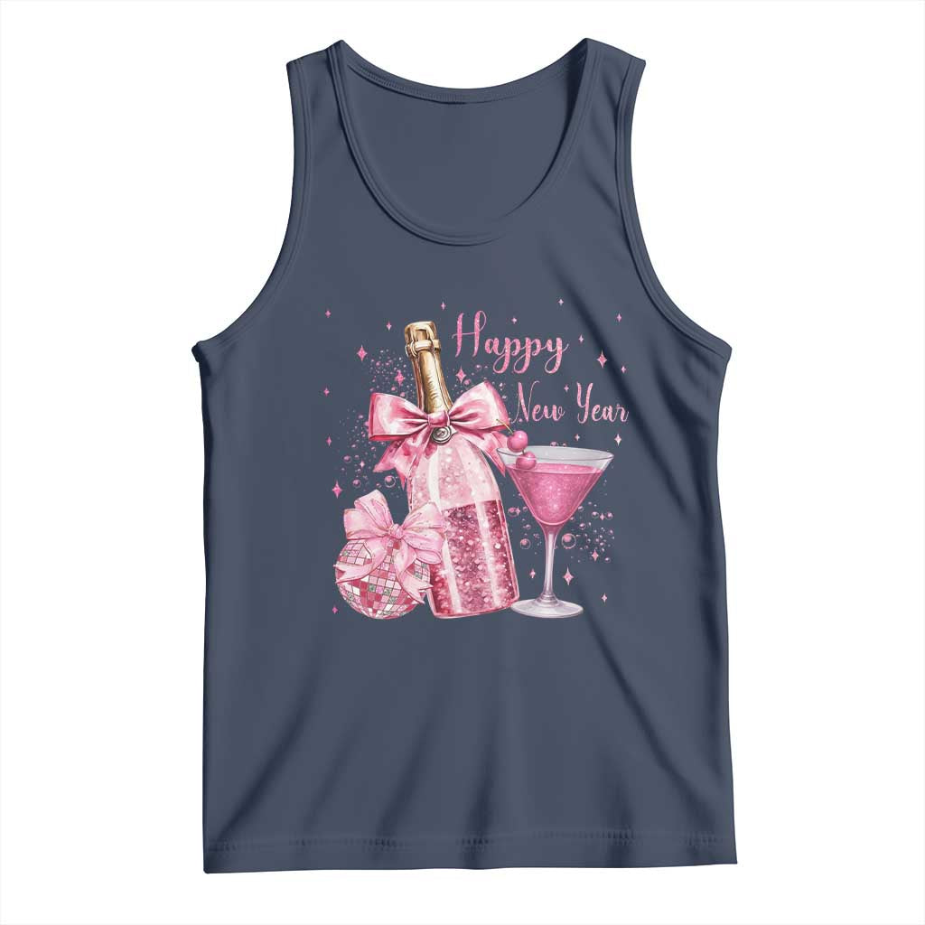 Happy New Year 2026 New Years Eve Party Tank Top Pink Cocktail Disco Ball - Wonder Print Shop