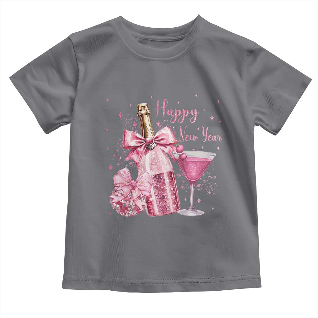 Happy New Year 2026 New Years Eve Party Toddler T Shirt Pink Cocktail Disco Ball - Wonder Print Shop