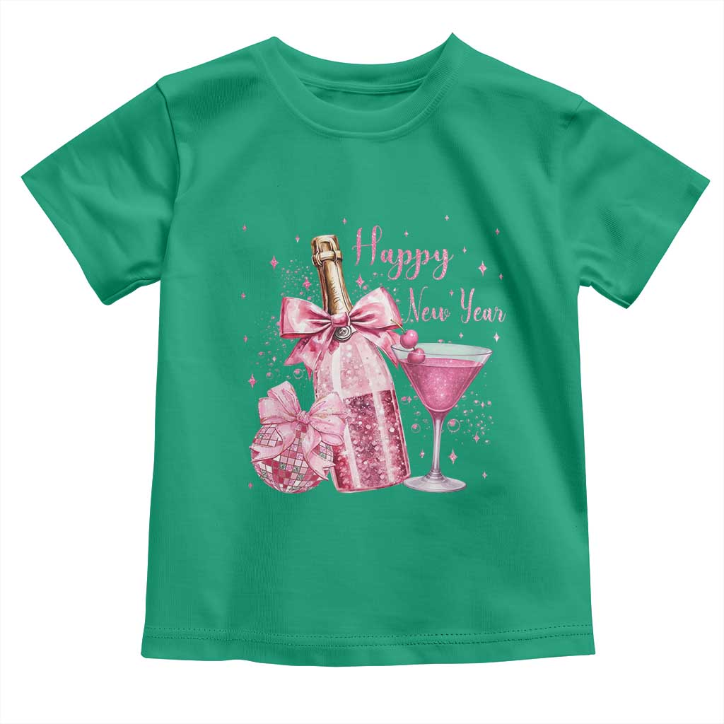 Happy New Year 2026 New Years Eve Party Toddler T Shirt Pink Cocktail Disco Ball - Wonder Print Shop