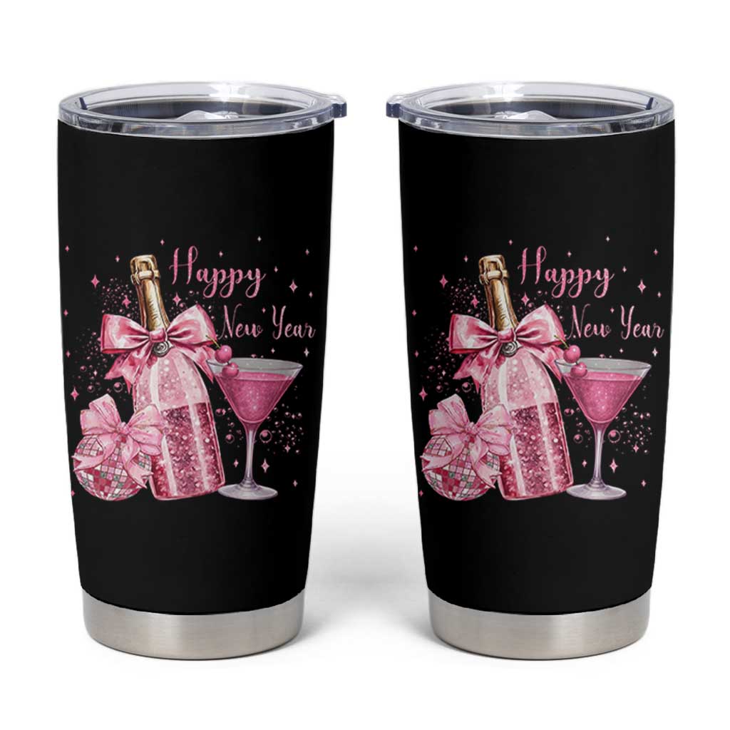 Happy New Year 2026 New Years Eve Party Tumbler Cup Pink Cocktail Disco Ball - Wonder Print Shop