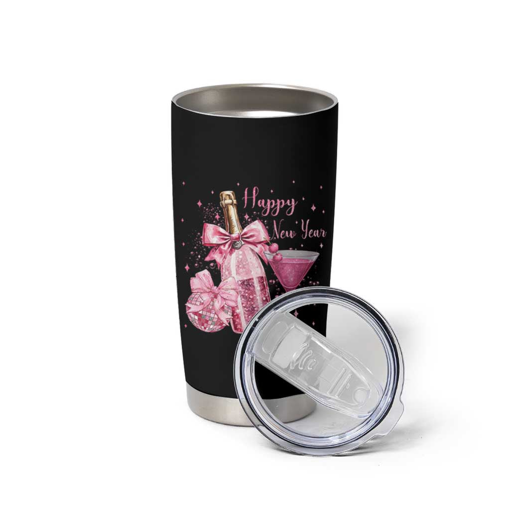 Happy New Year 2026 New Years Eve Party Tumbler Cup Pink Cocktail Disco Ball - Wonder Print Shop