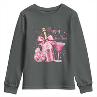 Happy New Year 2026 New Years Eve Party Youth Sweatshirt Pink Cocktail Disco Ball - Wonder Print Shop
