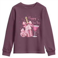 Happy New Year 2026 New Years Eve Party Youth Sweatshirt Pink Cocktail Disco Ball - Wonder Print Shop