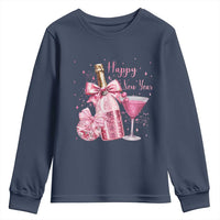 Happy New Year 2026 New Years Eve Party Youth Sweatshirt Pink Cocktail Disco Ball - Wonder Print Shop