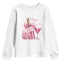 Happy New Year 2026 New Years Eve Party Youth Sweatshirt Pink Cocktail Disco Ball - Wonder Print Shop