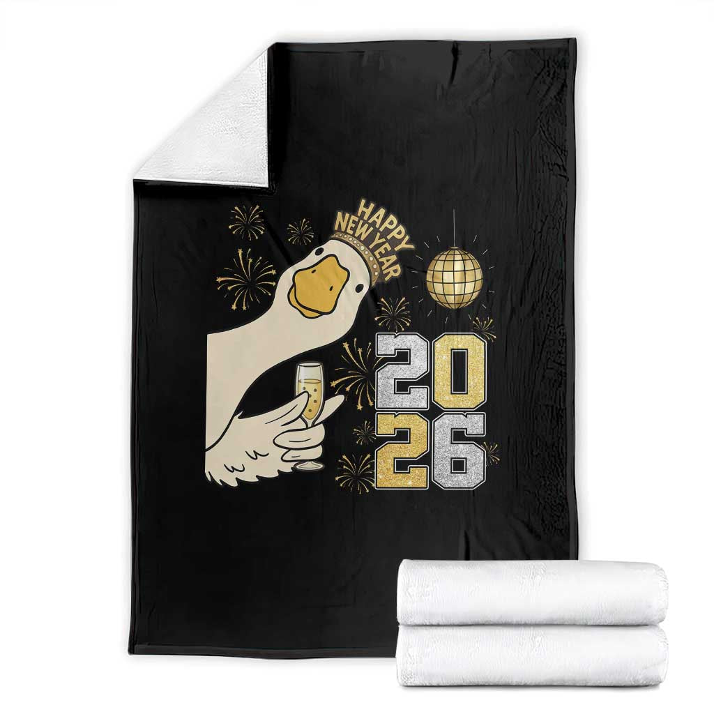 Funny New Years Eve Silly Goose 2026 Throw Blanket New Year Party - Wonder Print Shop