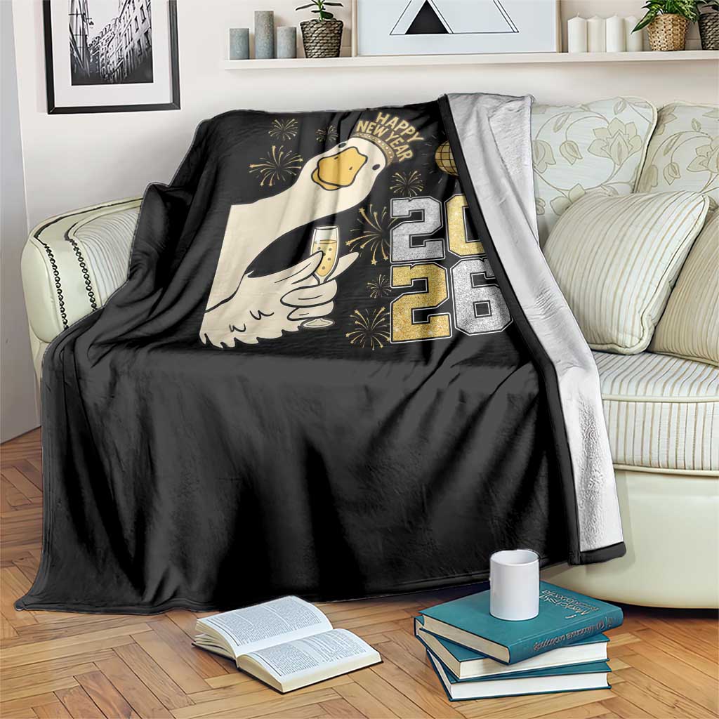 Funny New Years Eve Silly Goose 2026 Throw Blanket New Year Party - Wonder Print Shop