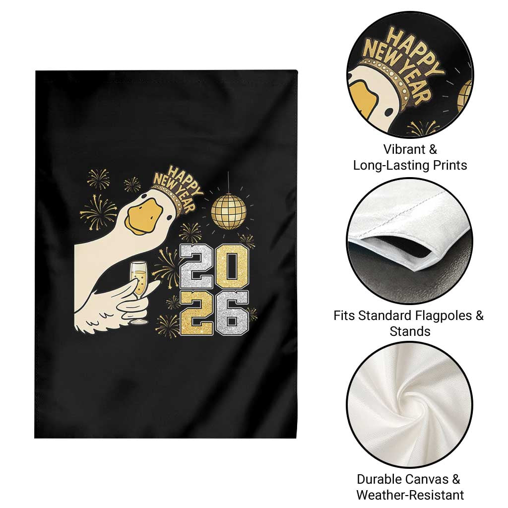 Funny New Years Eve Silly Goose 2026 Garden Flag New Year Party - Wonder Print Shop