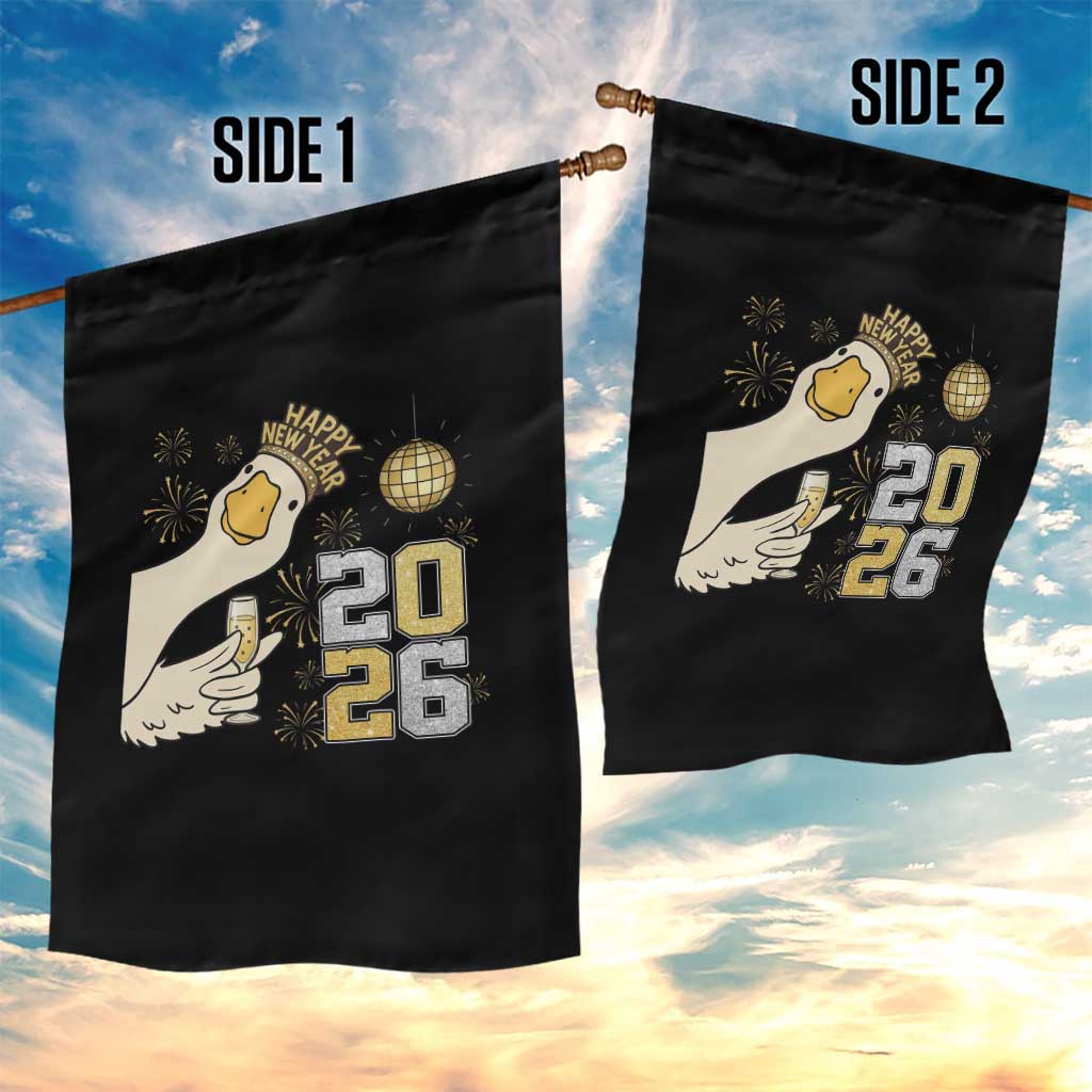 Funny New Years Eve Silly Goose 2026 Garden Flag New Year Party - Wonder Print Shop