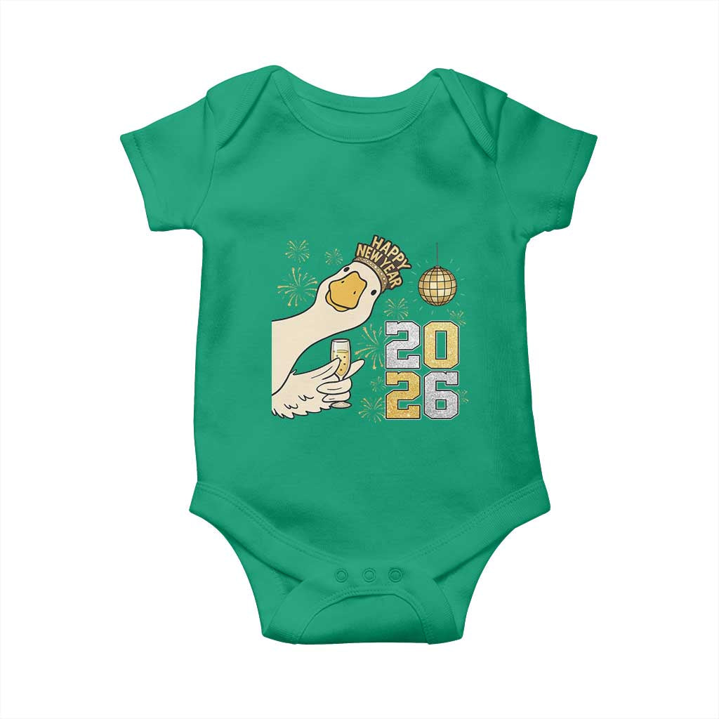 Funny New Years Eve Silly Goose 2026 Baby Onesie New Year Party - Wonder Print Shop
