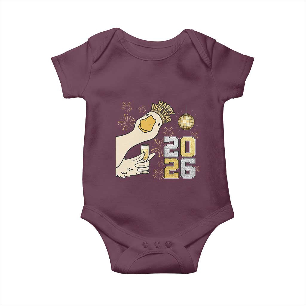Funny New Years Eve Silly Goose 2026 Baby Onesie New Year Party - Wonder Print Shop