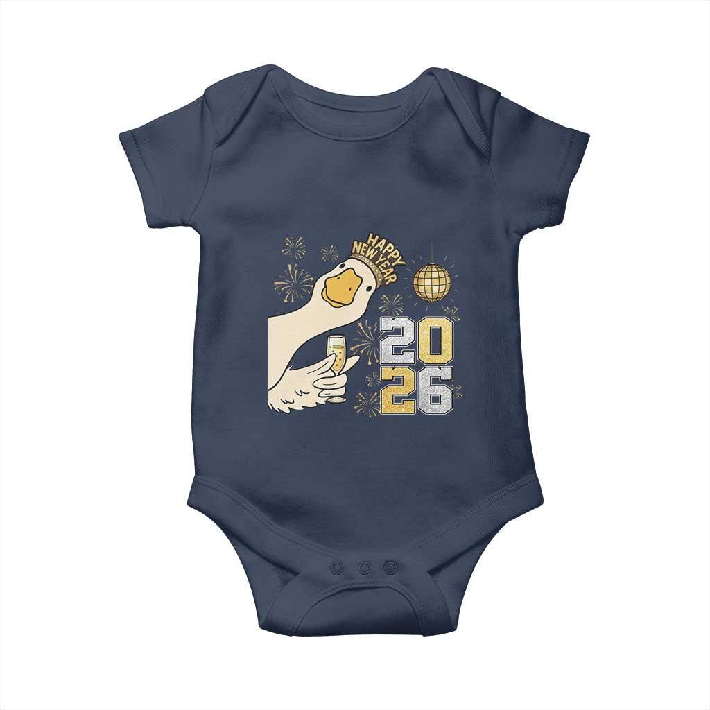 Funny New Years Eve Silly Goose 2026 Baby Onesie New Year Party - Wonder Print Shop