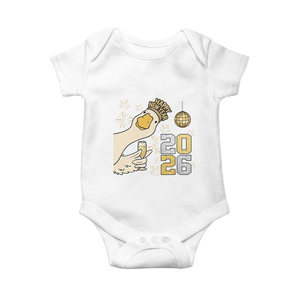 Funny New Years Eve Silly Goose 2026 Baby Onesie New Year Party - Wonder Print Shop