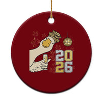 Funny New Years Eve Silly Goose 2026 Ceramic Ornament New Year Party - Wonder Print Shop