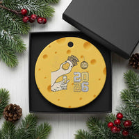 Funny New Years Eve Silly Goose 2026 Ceramic Ornament New Year Party - Wonder Print Shop