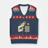 Funny New Years Eve Silly Goose 2026 V-Neck Knit Sweater Vest New Year Party - Wonder Print Shop
