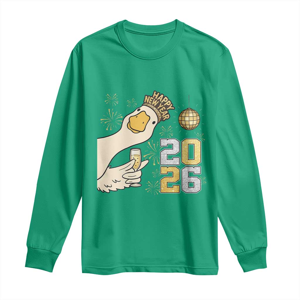 Funny New Years Eve Silly Goose 2026 Long Sleeve Shirt New Year Party - Wonder Print Shop
