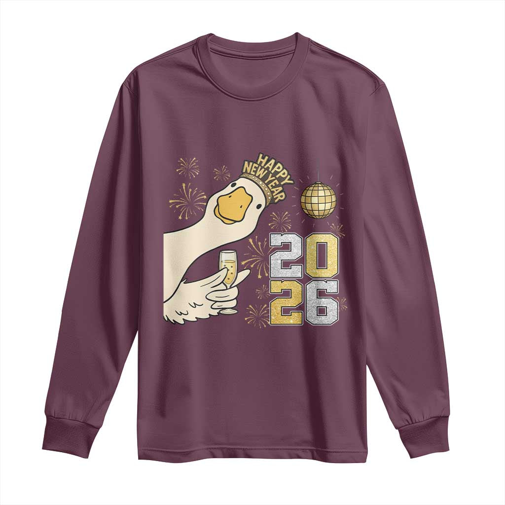 Funny New Years Eve Silly Goose 2026 Long Sleeve Shirt New Year Party - Wonder Print Shop