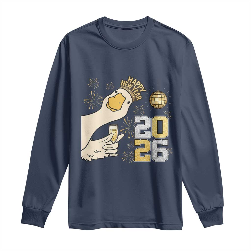 Funny New Years Eve Silly Goose 2026 Long Sleeve Shirt New Year Party - Wonder Print Shop