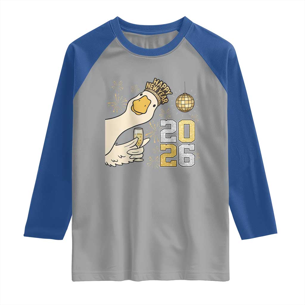 Funny New Years Eve Silly Goose 2026 Raglan Shirt New Year Party - Wonder Print Shop