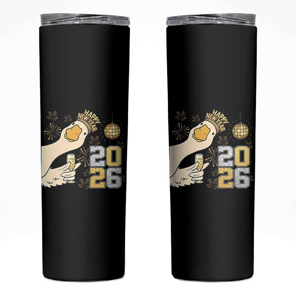 Funny New Years Eve Silly Goose 2026 Skinny Tumbler New Year Party - Wonder Print Shop
