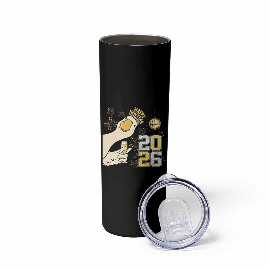 Funny New Years Eve Silly Goose 2026 Skinny Tumbler New Year Party - Wonder Print Shop