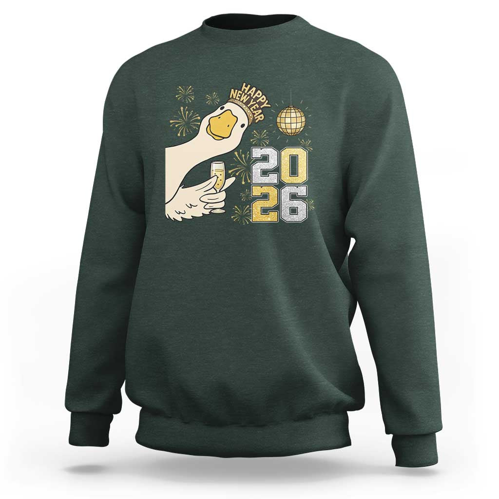 Funny New Years Eve Silly Goose 2026 Sweatshirt New Year Party - Wonder Print Shop