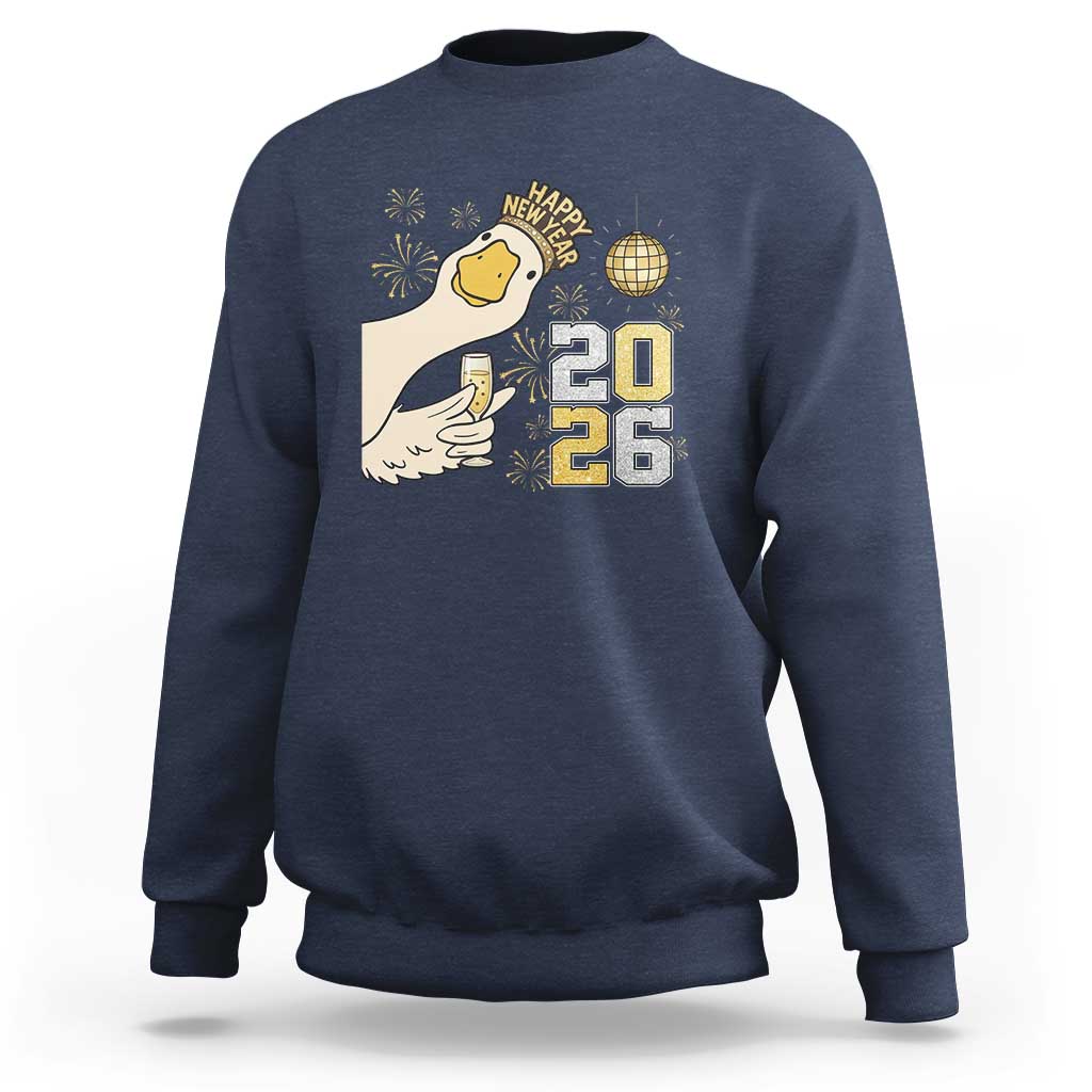 Funny New Years Eve Silly Goose 2026 Sweatshirt New Year Party - Wonder Print Shop