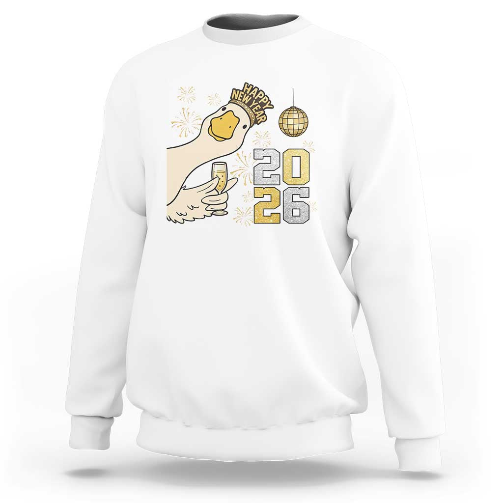Funny New Years Eve Silly Goose 2026 Sweatshirt New Year Party - Wonder Print Shop