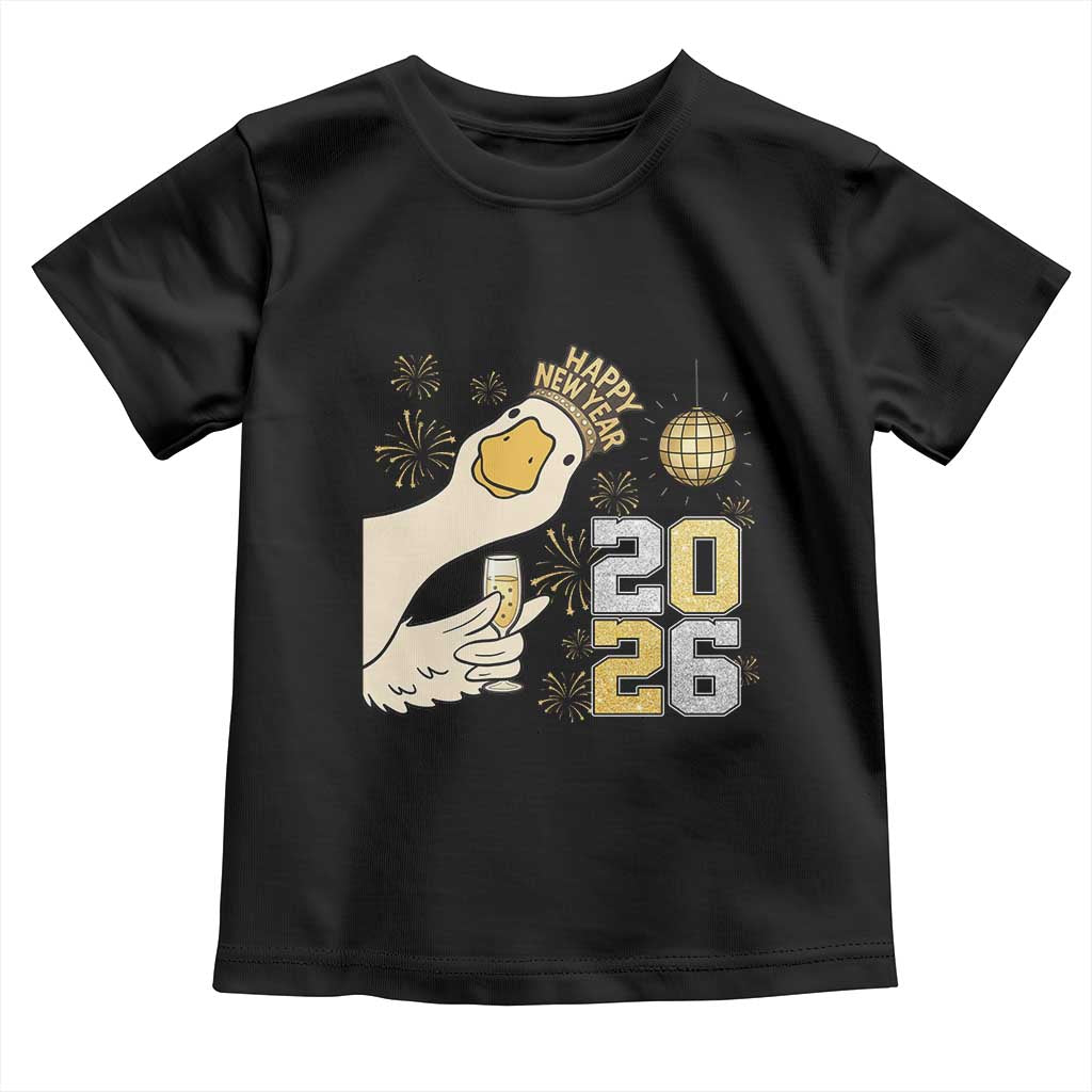 Funny New Years Eve Silly Goose 2026 Toddler T Shirt New Year Party - Wonder Print Shop