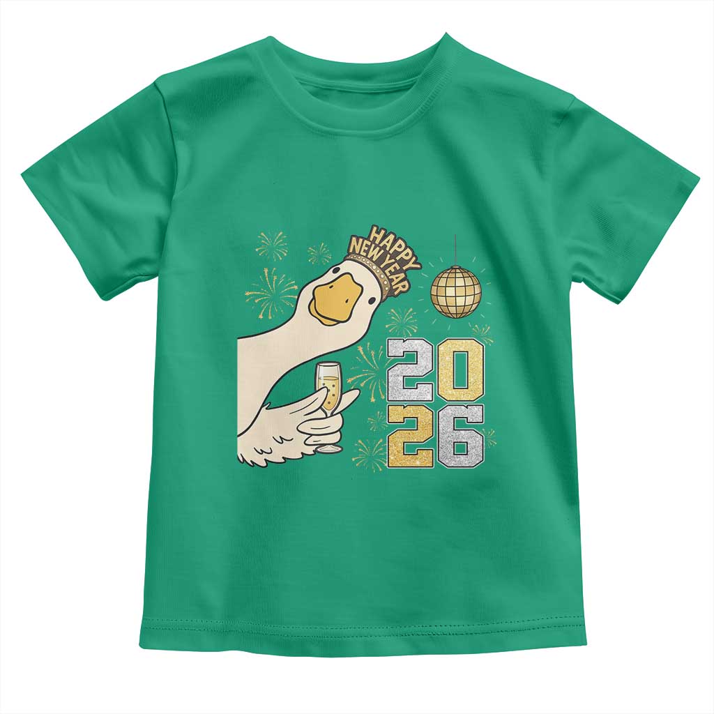 Funny New Years Eve Silly Goose 2026 Toddler T Shirt New Year Party - Wonder Print Shop