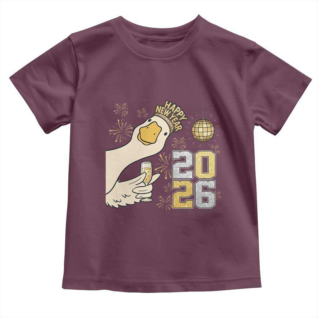 Funny New Years Eve Silly Goose 2026 Toddler T Shirt New Year Party - Wonder Print Shop