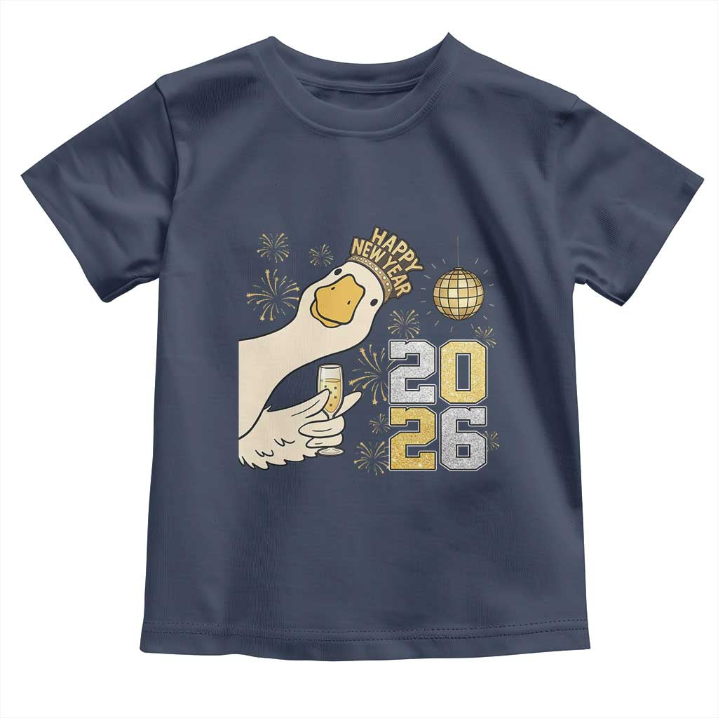 Funny New Years Eve Silly Goose 2026 Toddler T Shirt New Year Party - Wonder Print Shop