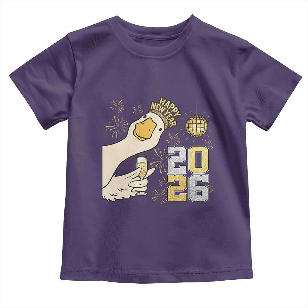 Funny New Years Eve Silly Goose 2026 Toddler T Shirt New Year Party - Wonder Print Shop