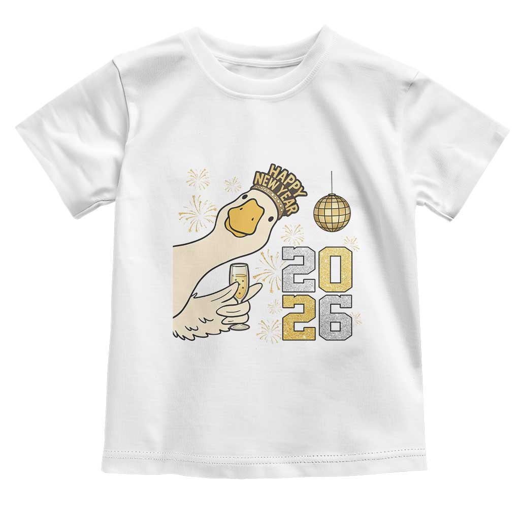 Funny New Years Eve Silly Goose 2026 Toddler T Shirt New Year Party - Wonder Print Shop