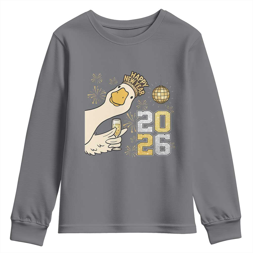 Funny New Years Eve Silly Goose 2026 Youth Sweatshirt New Year Party - Wonder Print Shop
