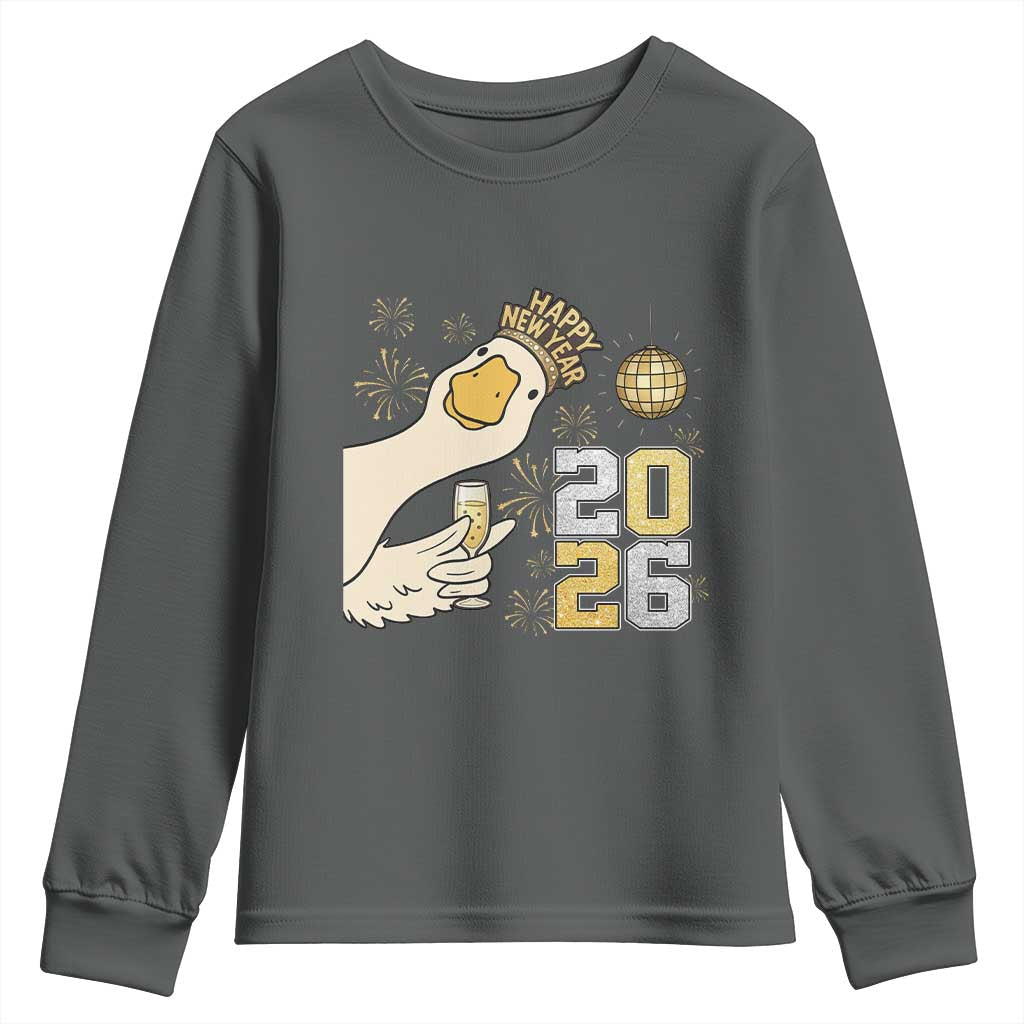 Funny New Years Eve Silly Goose 2026 Youth Sweatshirt New Year Party - Wonder Print Shop