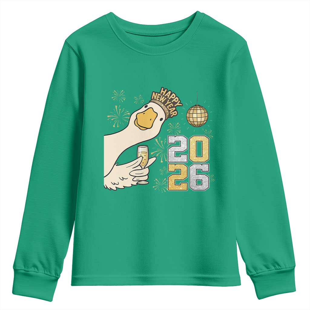 Funny New Years Eve Silly Goose 2026 Youth Sweatshirt New Year Party - Wonder Print Shop
