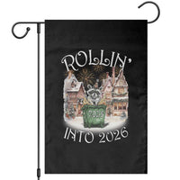 Funny Raccoon Rollin Into 2026 Garden Flag New Year Dumpster Fire Firework - Wonder Print Shop