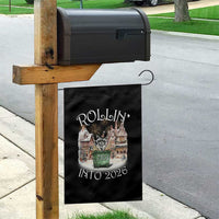 Funny Raccoon Rollin Into 2026 Garden Flag New Year Dumpster Fire Firework - Wonder Print Shop