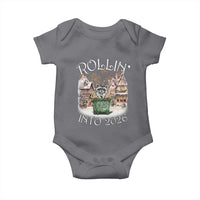 Funny Raccoon Rollin Into 2026 Baby Onesie New Year Dumpster Fire Firework - Wonder Print Shop