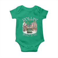 Funny Raccoon Rollin Into 2026 Baby Onesie New Year Dumpster Fire Firework - Wonder Print Shop