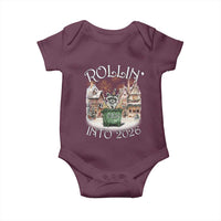 Funny Raccoon Rollin Into 2026 Baby Onesie New Year Dumpster Fire Firework - Wonder Print Shop
