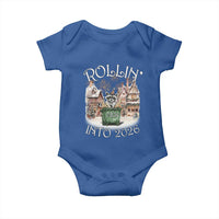 Funny Raccoon Rollin Into 2026 Baby Onesie New Year Dumpster Fire Firework - Wonder Print Shop