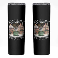 Funny Raccoon Rollin Into 2026 Skinny Tumbler New Year Dumpster Fire Firework - Wonder Print Shop