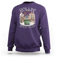 Funny Raccoon Rollin Into 2026 Sweatshirt New Year Dumpster Fire Firework - Wonder Print Shop