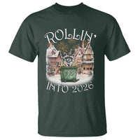 Funny Raccoon Rollin Into 2026 T Shirt New Year Dumpster Fire Firework - Wonder Print Shop