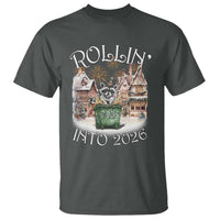 Funny Raccoon Rollin Into 2026 T Shirt New Year Dumpster Fire Firework - Wonder Print Shop